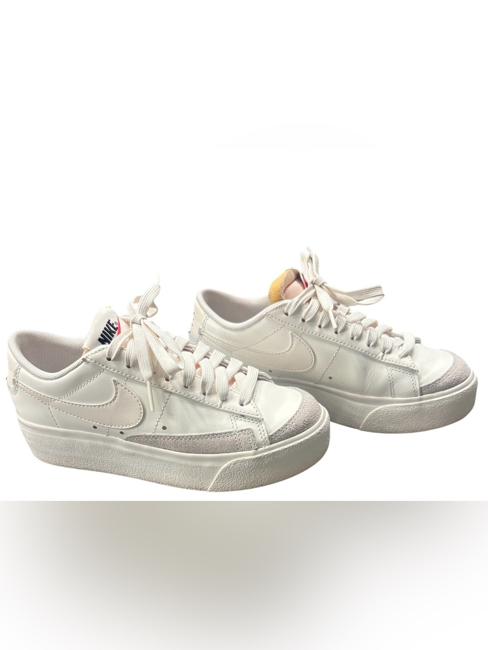 Nike Women’s Off-White Low-Top Sneakers with Light Gray Suede